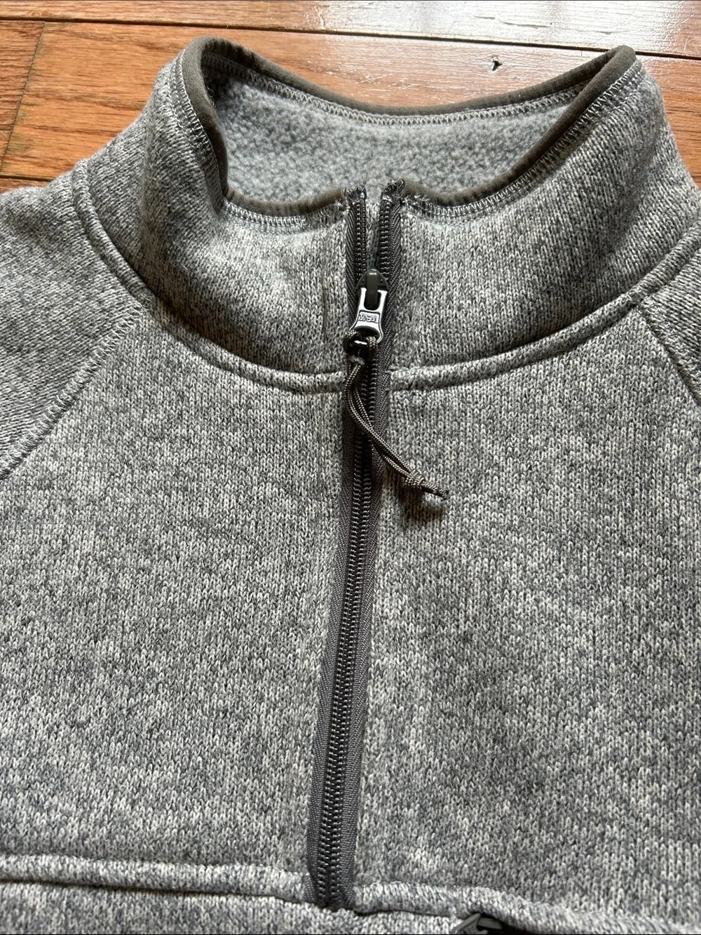 J. Crew Men's Heather Light Gray Quarter-Zip Pullover